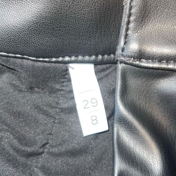LOFT Womens High Waist Imitation Leather Straight Leg Pants Black Size 29/8 - Picture 6 of 10